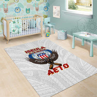 American Samoa Fautasi Area Rug Pago Pago Aeto and Iseula o le Moana of Fagatogo White Color - Polynesian Pride