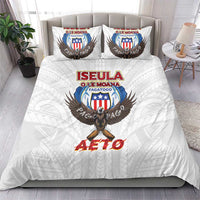 American Samoa Fautasi Bedding Set Pago Pago Aeto and Iseula o le Moana of Fagatogo White Color - Polynesian Pride