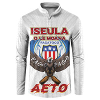American Samoa Fautasi Button Sweatshirt Pago Pago Aeto and Iseula o le Moana of Fagatogo White Color - Polynesian Pride