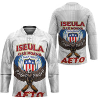 American Samoa Fautasi Hockey Jersey Pago Pago Aeto and Iseula o le Moana of Fagatogo White Color - Polynesian Pride