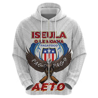 American Samoa Fautasi Hoodie Pago Pago Aeto and Iseula o le Moana of Fagatogo White Color - Polynesian Pride