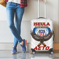 American Samoa Fautasi Luggage Cover Pago Pago Aeto and Iseula o le Moana of Fagatogo White Color - Polynesian Pride