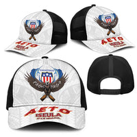 American Samoa Fautasi Mesh Trucker Cap Pago Pago Aeto and Iseula o le Moana of Fagatogo White Color - Polynesian Pride