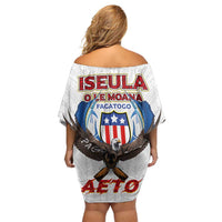 American Samoa Fautasi Off Shoulder Short Dress Pago Pago Aeto and Iseula o le Moana of Fagatogo White Color - Polynesian Pride