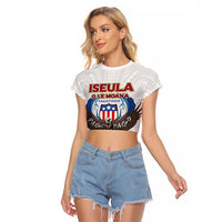 American Samoa Fautasi Raglan Cropped T Shirt Pago Pago Aeto and Iseula o le Moana of Fagatogo White Color - Polynesian Pride