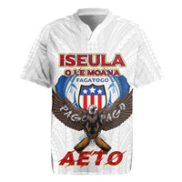American Samoa Fautasi Rugby Jersey Pago Pago Aeto and Iseula o le Moana of Fagatogo White Color - Polynesian Pride