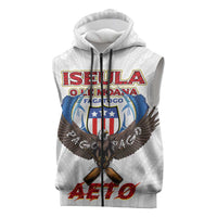 American Samoa Fautasi Sleeveless Zip Hoodie Pago Pago Aeto and Iseula o le Moana of Fagatogo White Color LT03
