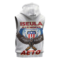 American Samoa Fautasi Sleeveless Zip Hoodie Pago Pago Aeto and Iseula o le Moana of Fagatogo White Color LT03