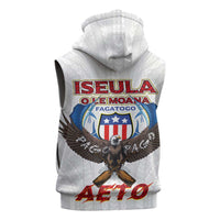 American Samoa Fautasi Sleeveless Zip Hoodie Pago Pago Aeto and Iseula o le Moana of Fagatogo White Color LT03