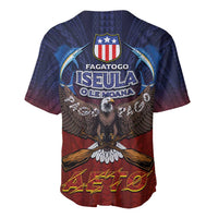 American Samoa Fautasi Baseball Jersey Pago Pago Aeto and Iseula o le Moana of Fagatogo Red-Blue - Polynesian Pride