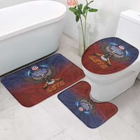 American Samoa Fautasi Bathroom Set Pago Pago Aeto and Iseula o le Moana of Fagatogo Red-Blue - Polynesian Pride