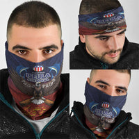 American Samoa Fautasi Neck Gaiter Pago Pago Aeto and Iseula o le Moana of Fagatogo Red-Blue - Polynesian Pride