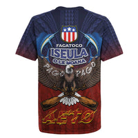 American Samoa Fautasi Rugby Jersey Pago Pago Aeto and Iseula o le Moana of Fagatogo Red-Blue - Polynesian Pride