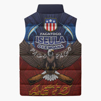 American Samoa Fautasi Sleeveless Puffer Jacket Pago Pago Aeto and Iseula o le Moana of Fagatogo Red-Blue - Polynesian Pride