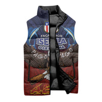 American Samoa Fautasi Sleeveless Puffer Jacket Pago Pago Aeto and Iseula o le Moana of Fagatogo Red-Blue - Polynesian Pride