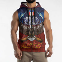 American Samoa Fautasi Sleeveless Zip Hoodie Pago Pago Aeto and Iseula o le Moana of Fagatogo Red-Blue LT03