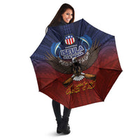 American Samoa Fautasi Umbrella Pago Pago Aeto and Iseula o le Moana of Fagatogo Red-Blue - Polynesian Pride
