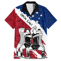 Custom Samoa Rugby Hawaiian Shirt Siva Tau Dance Polynesian Tattoo Brush Style LT03 Red - Polynesian Pride