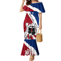 Custom Samoa Rugby Mermaid Dress Siva Tau Dance Polynesian Tattoo Brush Style LT03 Women Red - Polynesian Pride