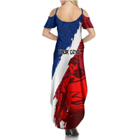 Custom Samoa Rugby Summer Maxi Dress Siva Tau Dance Polynesian Tattoo Brush Style LT03 - Polynesian Pride