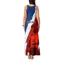 Custom Samoa Rugby Tank Maxi Dress Siva Tau Dance Polynesian Tattoo Brush Style LT03 - Polynesian Pride