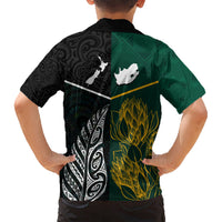 South Africa and New Zealand Hawaiian Shirt King Protea and Silver Fern Mix Culture Pattern LT03 - Polynesian Pride