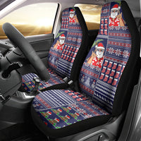 Hawaii Mele Kalikimaka Car Seat Cover Aloha and Christmas Elements Patchwork Blue Style LT03 - Polynesian Pride
