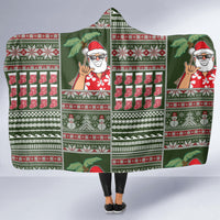 Hawaii Mele Kalikimaka Hooded Blanket Aloha and Christmas Elements Patchwork Green Style LT03 - Polynesian Pride