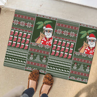 Hawaii Mele Kalikimaka Rubber Doormat Aloha and Christmas Elements Patchwork Green Style LT03 - Polynesian Pride