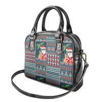 Hawaii Mele Kalikimaka Shoulder Handbag Aloha and Christmas Elements Patchwork Turquoise Style LT03 - Polynesian Pride