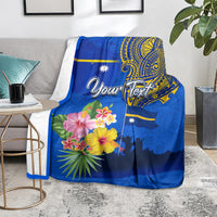 Personalised Nauru Independence Day Blanket Nauruan Tribal Flag Style LT03 - Polynesian Pride