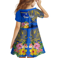 Personalised Nauru Independence Day Family Matching Off Shoulder Maxi Dress and Hawaiian Shirt Nauruan Tribal Flag Style LT03 - Polynesian Pride