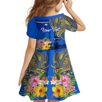Personalised Nauru Independence Day Family Matching Summer Maxi Dress and Hawaiian Shirt Nauruan Tribal Flag Style LT03 - Polynesian Pride