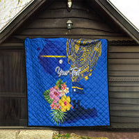 Personalised Nauru Independence Day Quilt Nauruan Tribal Flag Style LT03 - Polynesian Pride