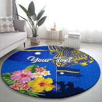 Personalised Nauru Independence Day Round Carpet Nauruan Tribal Flag Style LT03 - Polynesian Pride