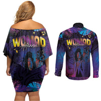 Aotearoa Arts Festival 2025 Couples Matching Off Shoulder Short Dress and Long Sleeve Button Shirt Maori Music Art Dance - Rhythmic Vibes