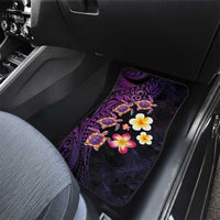 Hawaiian Turtles and Plumeria Car Mats Polynesian Art Tribal Tattoo Deep Violet Color