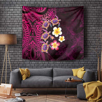 Hawaiian Turtles and Plumeria Tapestry Polynesian Art Tribal Tattoo Cerise LT03 Pink - Polynesian Pride