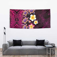 Hawaiian Turtles and Plumeria Tapestry Polynesian Art Tribal Tattoo Cerise LT03 - Polynesian Pride