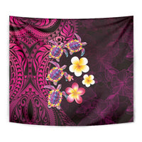 Hawaiian Turtles and Plumeria Tapestry Polynesian Art Tribal Tattoo Cerise LT03 - Polynesian Pride