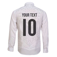 Custom New Zealand Football Family Matching Off The Shoulder Long Sleeve Dress and Hawaiian Shirt The Whites-Sporty T90 Style - Polynesian Pride