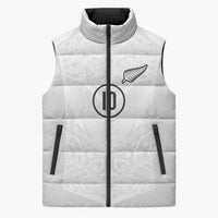 Custom New Zealand Football Sleeveless Puffer Jacket The Whites-Sporty T90 Style LT03 Unisex White - Polynesian Pride