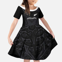 Custom Aotearoa Rugby Family Matching Mermaid Dress and Hawaiian Shirt The Blacks-Sporty T90 Style - Polynesian Pride