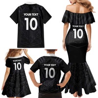 Custom Aotearoa Rugby Family Matching Mermaid Dress and Hawaiian Shirt The Blacks-Sporty T90 Style - Polynesian Pride