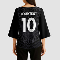 Custom Aotearoa Rugby Kimono Sleeve Blouse The Blacks-Sporty T90 Style LT03 - Polynesian Pride
