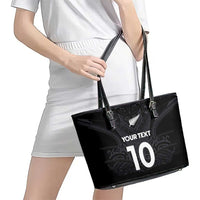Custom Aotearoa Rugby Leather Tote Bag The Blacks-Sporty T90 Style LT03 - Polynesian Pride