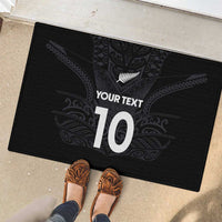Custom Aotearoa Rugby Rubber Doormat The Blacks-Sporty T90 Style LT03 - Polynesian Pride