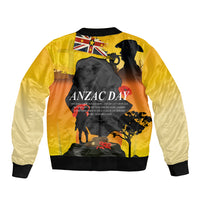 Niue ANZAC Day Sleeve Zip Bomber Jacket Soldier and Gallipoli Lest We Forget LT03 - Polynesian Pride