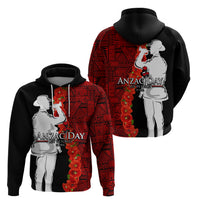 Tonga ANZAC Day Zip Hoodie Red Poppies Flower Soldier Lest We Forget LT03 - Polynesian Pride