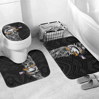 American Samoa Flag Day Bathroom Set Tribal Tattoo with Eagle Black